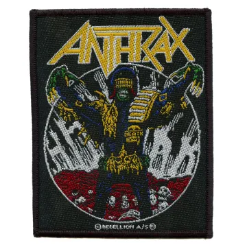 Anthrax Judge Death Patch Law Satire Skull Woven Sew On