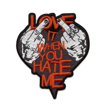 Avril Lavigne Love It When You Hate Me Heart Patch Pop Punk Rock Embroidered Iron-On
