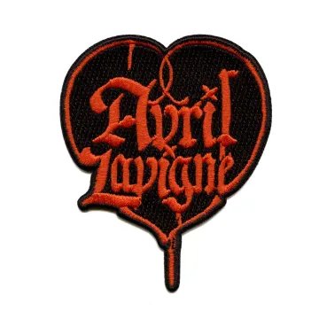 Avril Lavigne Script Heart Patch Pop Punk Rock Alternative Embroidered Iron-On