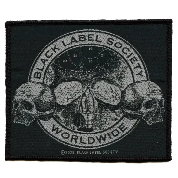 Black Label Society Worldwide Skulls Patch Heavy Metal Band Woven Sew On