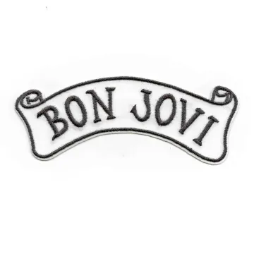 Bon Jovi Banner Logo Patch Script Tattoo Embroidered Iron On