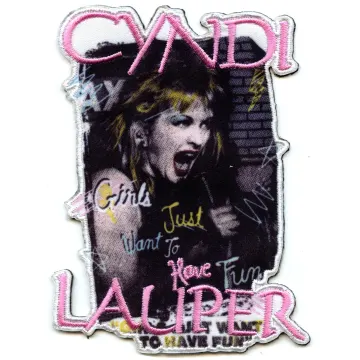 Cyndi Lauper Girls Wanna Have Fun Patch Portrait Music Sublimated Embroidery Iron On