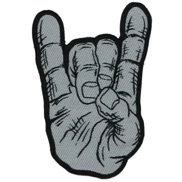 Devil Horns Hand Patch Alternative Rock Metal Woven Sew On