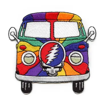 Grateful Dead Rainbow Bus Van Patch American Rock Band Embroidered Iron On