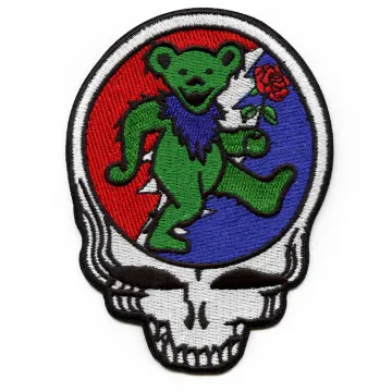 Grateful Dead Skull Dancing Bear Patch Rock SYF Band Embroidered Iron On