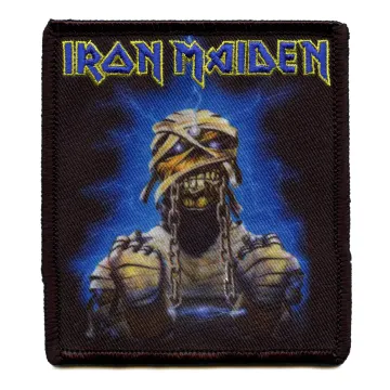 Official Iron Maiden Patch Mummy Lightning Sublimated Embroidery Iron On