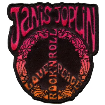 Janis Joplin Love, Peace, Rock N' Roll Patch Legend 1967 Rock Sublimated Embroidery Iron On