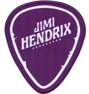 Jimi Hendrix Plectrum Guitar Pick Patch Psychedelic Rock Woven Iron On