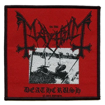 Mayhem Deathcrush Album Art Patch Norway Maniac Metal Woven Sew On
