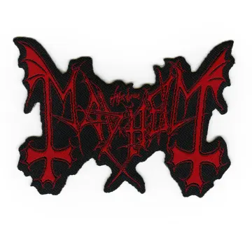 Mayhem Logo Cut Out Patch Black Metal Band Woven Iron On