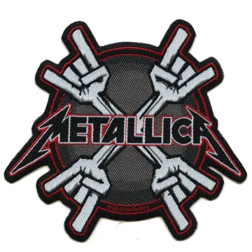 Metallica Metal Horns Logo Patch Rock Hands Band Woven Sew On