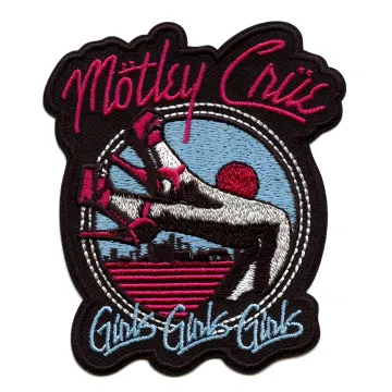 Official Motley Crue Patch "Girls Girls Girls" Embroidered Iron On