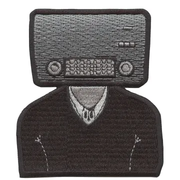 Music Box Head Patch Radio Rock Lovers Embroidered Iron On