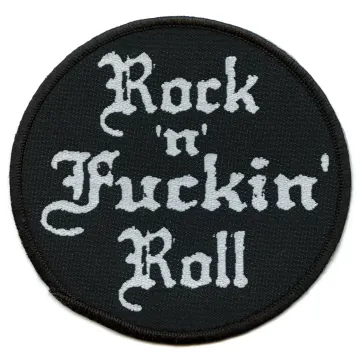 Rock N Fu**** Roll Patch Heavy Music Round Woven Sew On