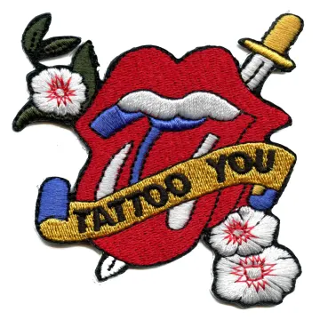 Rolling Stones Tattoo You Patch Tongue Flower Dagger Embroidered Iron On