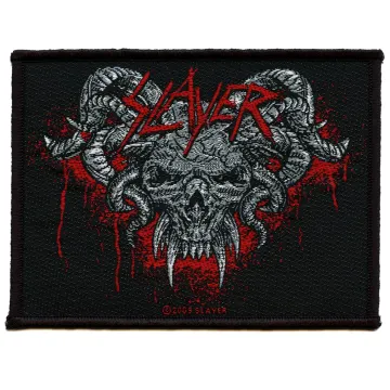 Slayer Demon Horns Skull Patch Heavy Metal Band Woven Sew On
