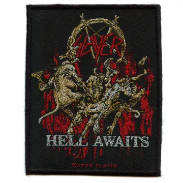 Slayer Hell Awaits Patch Trash Metal Woven Sew On