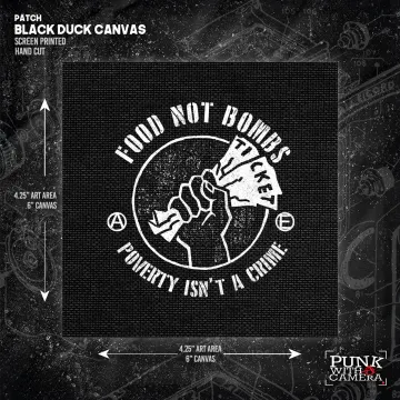 Food Not Bombs Ticket - Poverty Isn't A Crime - Patch (6x6) - Mutual Aid Design