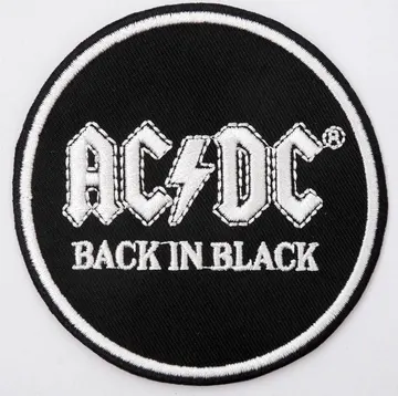 AC/DC - 'Back in Black' Sew-on Embroidered Patch