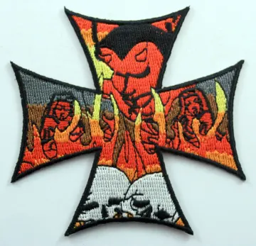 Flaming Cross - Embroidered Patch
