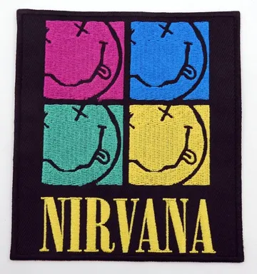 Nirvana - 'Happy Face Squares' Embroidered Patch