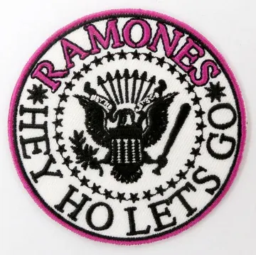 Ramones - 'Hey Ho Lets Go White' Embroidered Patch