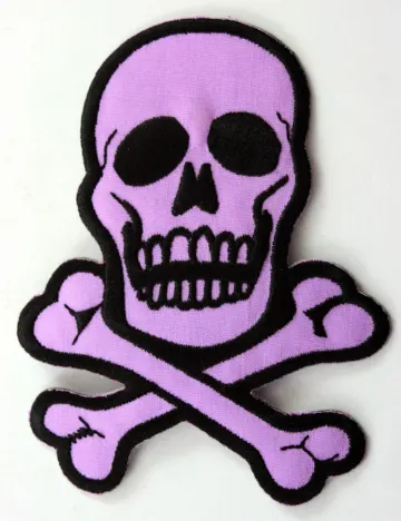 Skull and Crossbones - 'Lilac' Embroidered Patch