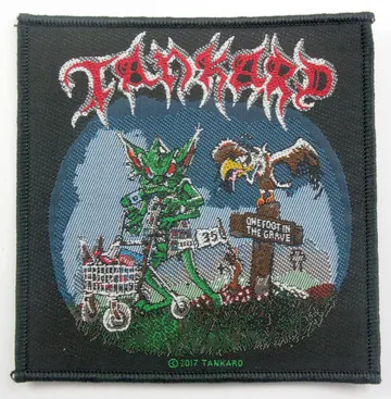Tankard - 'One Foot in the Grave' Woven Patch