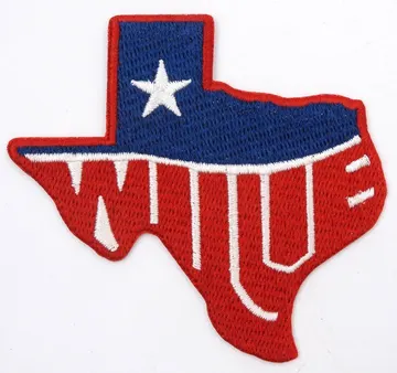 Willie Nelson - 'Texas' Shaped   Embroidered Patch