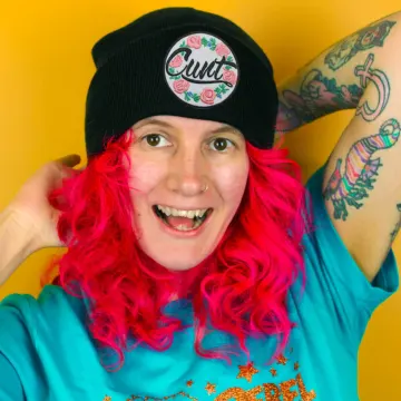 Cunt Floral Patch Black Beanie