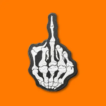 Skeleton Middle Finger Patch