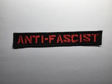 Anti-Fascist Red Stencil Military Anti-Hate Embroidered Patch