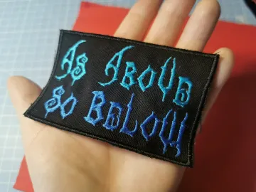 As Above So Below 2 Tone Blue Embroidered Patch Heavy Metal style patch