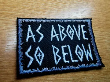As Above So Below Iron On Embroidered Patch Norse Mythology Viking Black Metal style patch