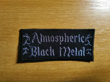 Atmospheric Black Metal Embroidered Patch Lightning Pewter