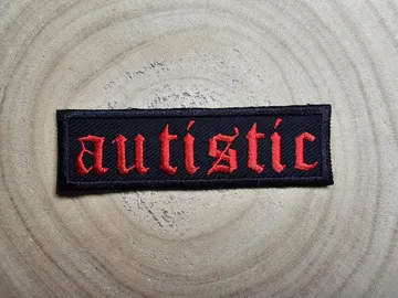 Autistic Old English Tattoo Metal Style Iron On Embroidered Patch Neurodiversity