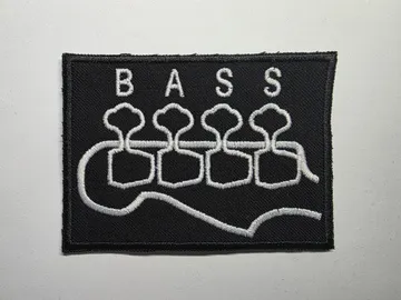 Bass Guitar Embroidered Patch 4-String Bassist