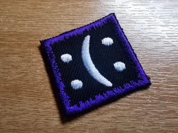 Bipolar Disorder Iron On Embroidered Patch Red Subtle Symbol for Disability and Mental Health Awareness