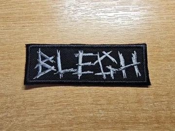 Blegh Metalcore Embroidered Patch Smaller Metal Breakdown Emo Pewter Grey