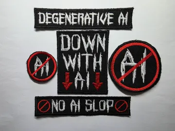 Down With AI Embroidered Patch