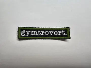 Funny Gym Patch Introvert Neurodivergent Fitness Embroidered Badge Army Green Military