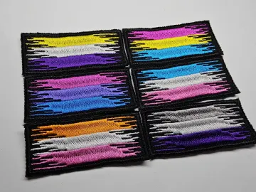 Grunge Pride Flag Embroidered Patches