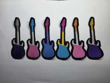 Guitar Pride Flags Rocker Metalhead Subtle LGBTQ+ Embroidered Patch