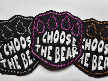 I Choose The Bear Embroidered Patch Patriarchy Feminist Women Safe