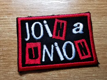 Join a Union Punk Red Embroidered Iron On Patch Politics Workers Labour Great Resignation