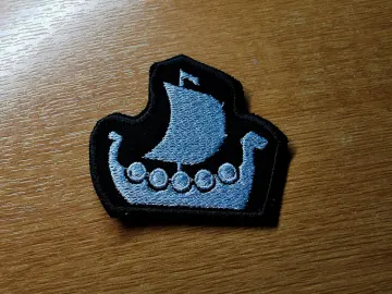Longship Longboat Viking Ship Valhalla Norse Viking Iron on Embroidered Patch Contour