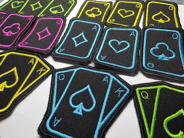 Neon Playing Cards Embroidered Patch Ace of Spades