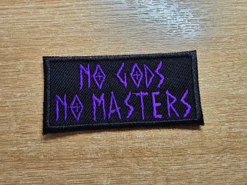 No Gods No Masters Patch Purple Embroidered Iron On Patch