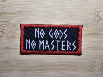 No Gods No Masters Patch Red Border Embroidered Patch