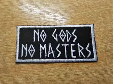 No Gods No Masters White Patch Embroidered Iron On Patch
